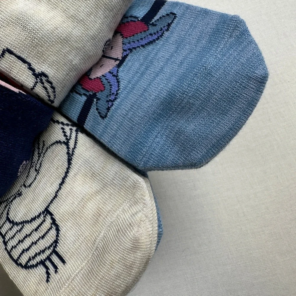 Disney 10 Pair Low Cut Socks Winnie‎ The Pooh Kids 4-10 Pack